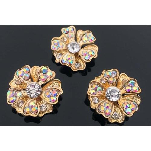 Free Shipping Wholesale 25mm 30pcs/lot Rhinestone Flatback Button For Hair Flower Wedding Invitation HAZH032
