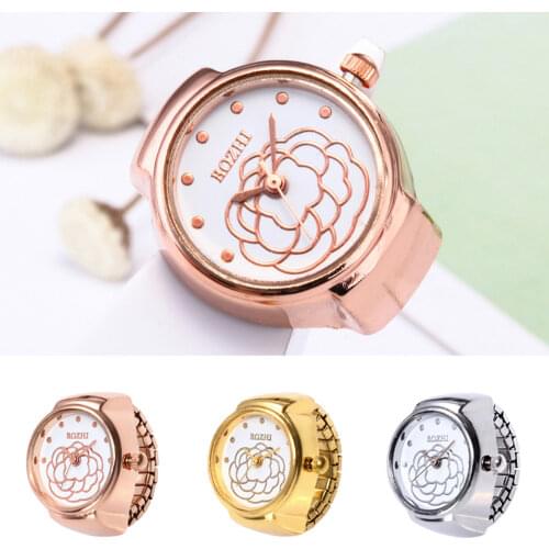 Duobla Rose gold Dial Quartz Analog Watch Creative Steel Cool Elastic Quartz Finger Ring Women Men Unisex Watch Relogio