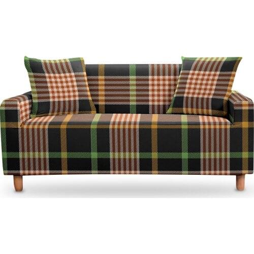 Geometric Sofa Cover for Living Room Lattice Slipcovers Elastic Armchair Dining Chair 3 Seaters Stretch Sofa Bezug Covers