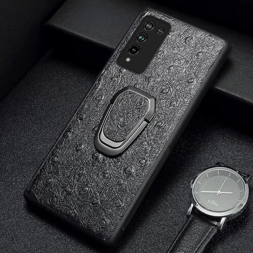 Genuine Ostrich Grain Cowhide Cover For Honor 10X Lite 9X 8X Note 10 V30 Pro V20 V10 10i 20i 30S 30 Pro 20 Pro 10 9 Lite Cover