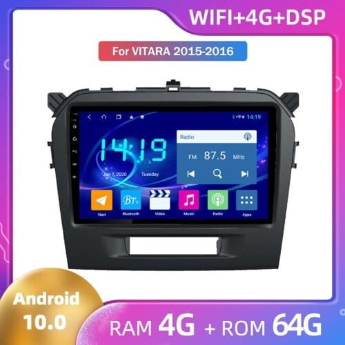 For Suzuki Vitara 2015 2016 Large Screen Android GPS Navigation Android10 4G+64G DSP Car Radio Multimedia Video Player autoradio