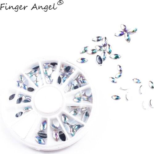 Finger Angel 3D Crystal Horse Eyes Gem Rhinestones DIY Nail Art Tips Decoration Accessories Jewelry In Wheet Manicure Accessory