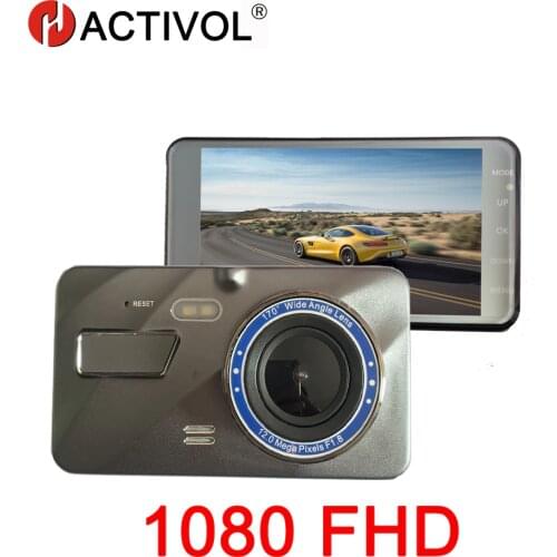 HACTIVOL Full HD 1080FHD Car DVR 4 Inch 2.5D IPS Screen Car Camera Dual Lens Dash Cam Video Recorder Night Vision G-sensor