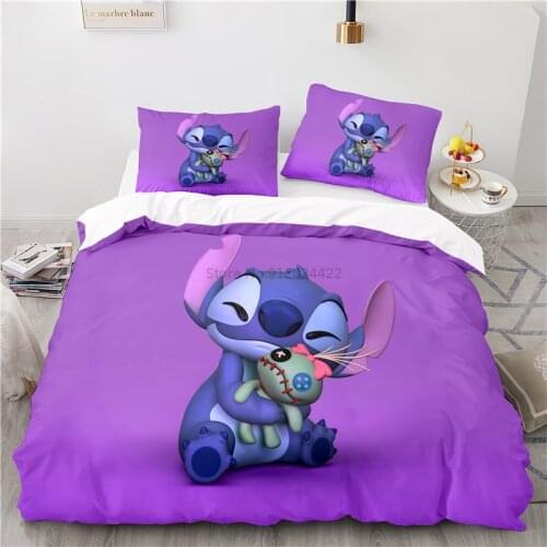 Popular Purple Stitch Bedding Set Single Twin Double Queen King Size Adults Children Bed Linen Duvet Cover Set with Pillowcase