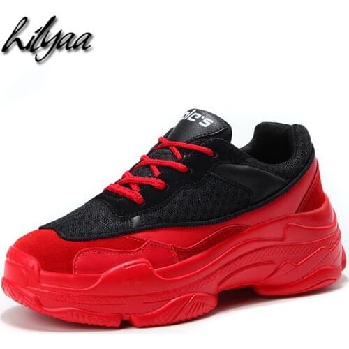 Spring Woman Platform Sneakers High Quality Leather Mesh Comfortable Increase Thick Bottom Trainers Female Dad Shoes For Women