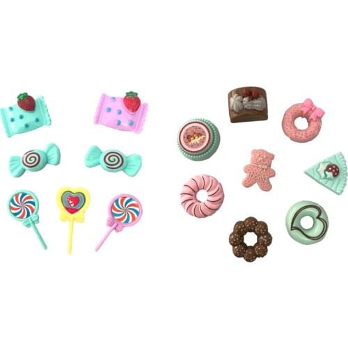 NK 2 Set Doll Exquisite Accessories 8 Pcs Donut Cake + 7 Pcs Fancy Candy Toy For Barbie Accessories Doll Best Child Girl Gift 7X