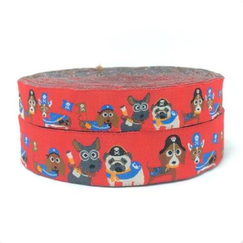 ZERZEEMOOY HOT!!! NEW wholesale 7/8'' 22mm Wide Red smart puppy Woven Jacquard Ribbon dog chain accessories 10yards/lot