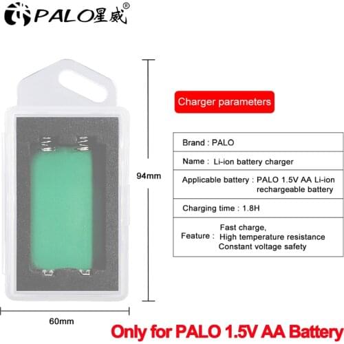 Palo 2800mWh 1.5V AA lithium rechargeable battery charger USB charger only for PALO 1.5V AA battery