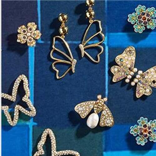 LUNA CHIAO 2020 Trendy Colorful Butterflies Butterfly Dangle Drop Statement Earrings Jewelry for Women