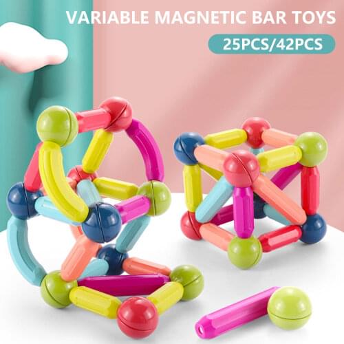 25 - 42 Pcs Magnet Sticks Toys Montessori Magnetic Building Blocks DIY Puzzle Early Childhood Education Toys Childrens Gifts