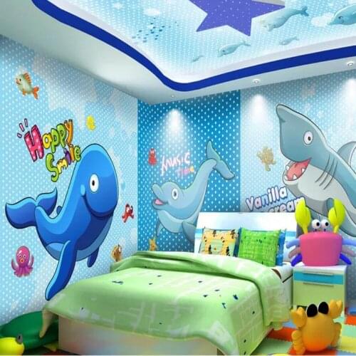 Milofi Custom 3D Wallpaper Mural Cartoon Hand Drawn Fantasy Underwater World Theme Space Whole House Background Wall