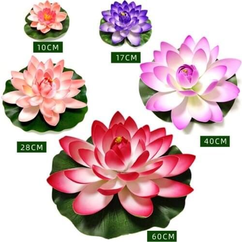 Simulation Water Lily Lotus Leaf Dance Props Home Decor Wedding Fake Flowers for Pool Decoration Artificial Plants