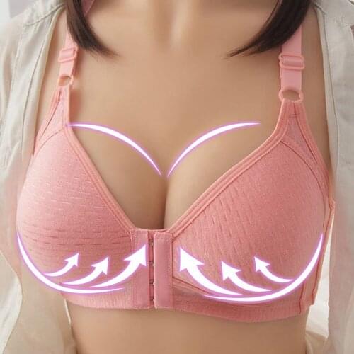 Fashion bra spring and summer seamless sexy front button bra push up underwear buckle female small chest bra