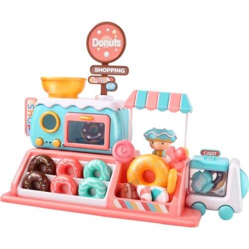 Kids Microwave Doughnut Toy Set Pretend Play Electronic Oven With Play Food Icecream Toys For Girls Children Birthday Gift