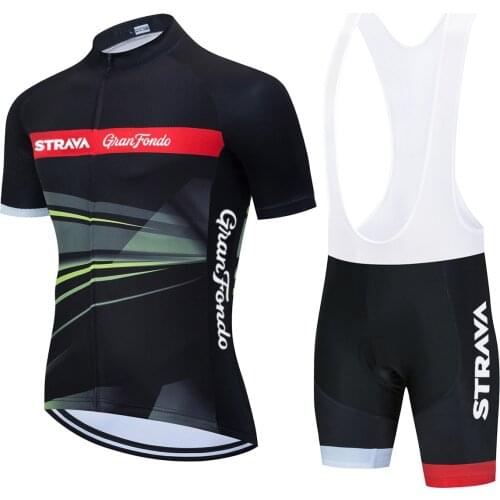 2021 New Team STRAVA Cycling Jersey Set 20D bike shorts set cycling clothing mens MTB summer BICYCLING Maillot Ropa Ciclismo