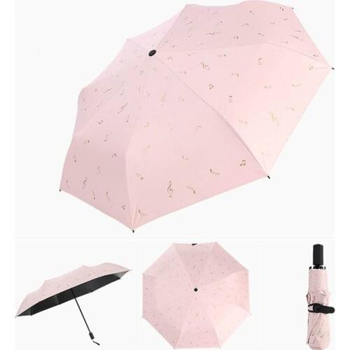 New Arrival 4 Colors Durable Advanced Rain Umbrella UV-proof Three Folding Business Solid Sunshade Sun Umbrella 8 Ribs M0806