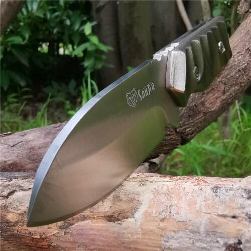 Knife, straight knife, outdoor hunting knife, sharp and durable stainless steel blade,camping barbecue tool, silver handle