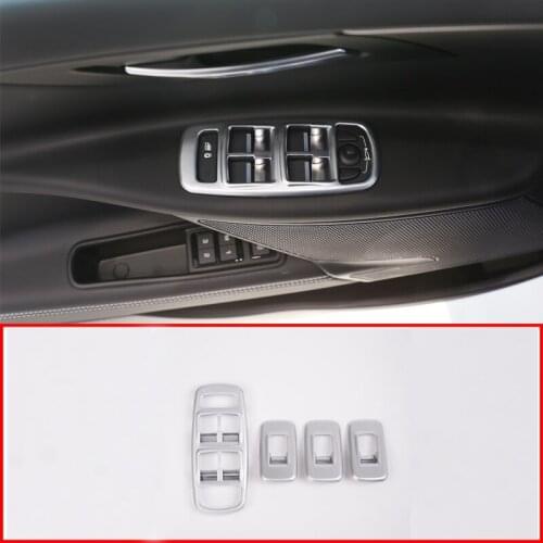 ABS Chrome Material Seat Adjustment Button Frame Trim For Jaguar XE Window Button Panel Cover Trim Set of 4 pcs