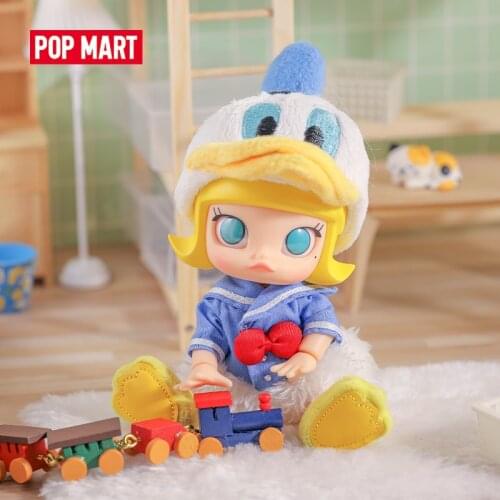 POP MART Mickey and friends Daisy Molly Dressed Doll And Donald Molly Dressed Doll BJD 14cm Birthday Gift Kid Toy Free Shipping