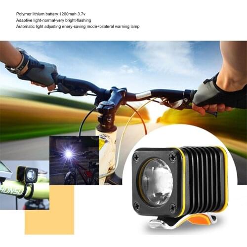 Strong Durable Enery-saving Square Shaped Automatic Adjustable 1 LED IPX6 Waterproof Bicycle Lights Set