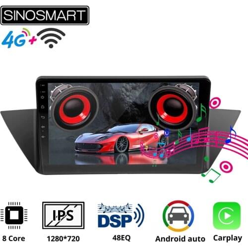 Sinosmart 9 inch 8 Core,DSP 48EQ Car GPS Navigation Radio for BMW X1 E84 2009-2013 2Din 2.5D IPS/QLED Screen