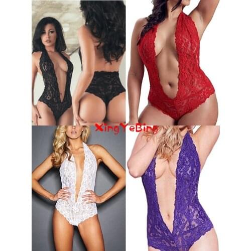 3xxl Connected Sexy Womens Underwear Full Lace Neck Deep v Tie Sexy Sexy Underwear Large Womens Underwear