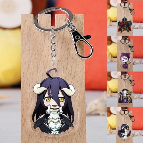 Japanese Anime Overlord Keychain Pendants Albedo Shalltear Bloodfallen Acrylic Keyring Gift Collection 5pcs In Set Japanese Anim
