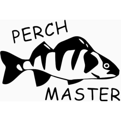 Bass Master Fish Fun Applique High Quality Car Window Decoration Personality PVC Waterproof Applique Black/White, 16cm*11cm