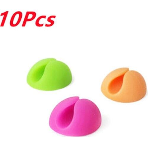 10Pcs Solid Desk Set Wire Clip Organizer Office Accessories Bobbin Winder Wrap Cord Cable Manager for Mouse USB Keyboard Lines