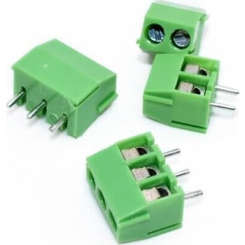 100PCS 3.5mm Pitch Screw Terminal Connector PCB Terminal Blocks Green Leg KF350 Copper KF350-2P/KF350-3P