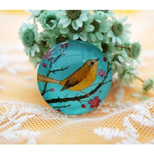 2PCS/lot Round 30MM Bird Glass Cabochon for make bracelet necklace Jewelry for women 2019 earring pins brooch craft supply