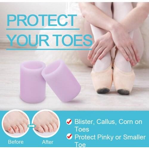 2Pcs Small Gel Toe Tube Separator Bunion Fingers Protector Foot Corn Blister Pain Relief Toe Separator Foot Suport