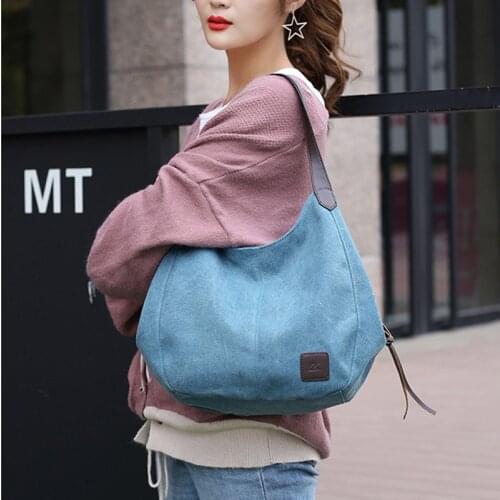 2021 New Fashion Canvas Handbag Female Vintage Luxury Designer Top-Handle Bag Large Capacity Messenger Bags Shoulder Bag Women