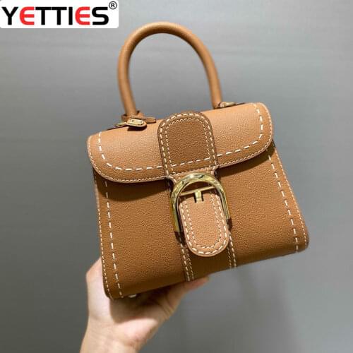 2021 Luxury New Fashion Hand-Carrying Genuine Leather Women 's Bag First Layer Cowhide High-End Commuter Hand- Carrying Bag