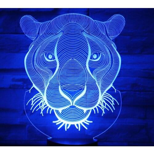 3D LED Night Lights Lion with 7 Colors Light for Home Decoration Lamp Amazing Visualization Optical Illusion Awesome