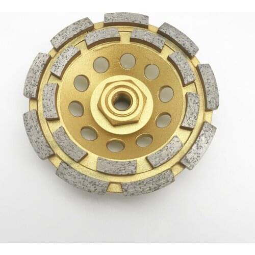 5 Inch M14 5/8-11 Thread Double Row Grinding Cup wheel Stone Concrete Masonry 18 segs