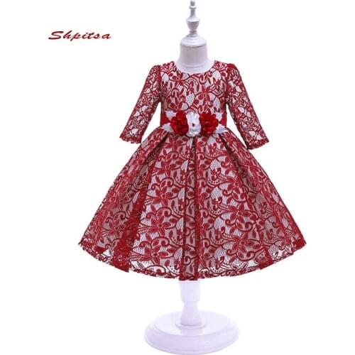 Long Sleeve Ball Gown Flower Girl Dresses for Weddings Party Flowergirl First Communion Pageant Dresses For Girls