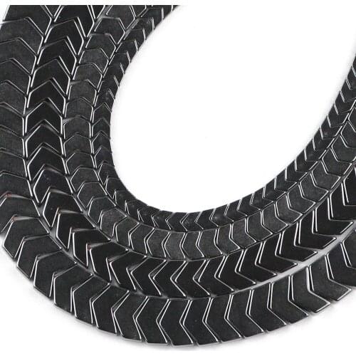 HGKLBB Natural Stone Arrows shape Black Hematite 4/6/8/10MM Arrowhead Loose beads For Jewelry making bracelet DIY accessories