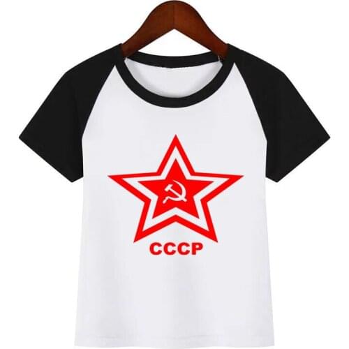 Kids CCCP Russian USSR Soviet Union Moscow Funny T Shirt Design Summer Tops Boys and Girls Casual Streetwear T-shirt