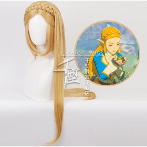 Anime Princess Long Wig Women Golden Braided Wigs Cosplay Anime Cosplay Wig Heat Resistant Synthetic Wigs
