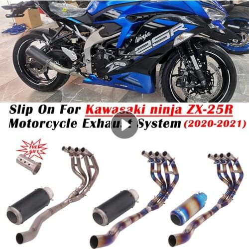 For Kawasaki Ninja ZX-25R 2020 2021 Motorcycle Exhaust Full Modified System Tube DB Killer Titanium Alloy Front Middle Link Pipe