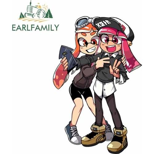 EARLFAMILY 13cm x 8.5cm for Splatoon Graffiti Car Stickers Vinyl Material Decal Funny Graffiti Scratch-proof Sticker For JDM SUV