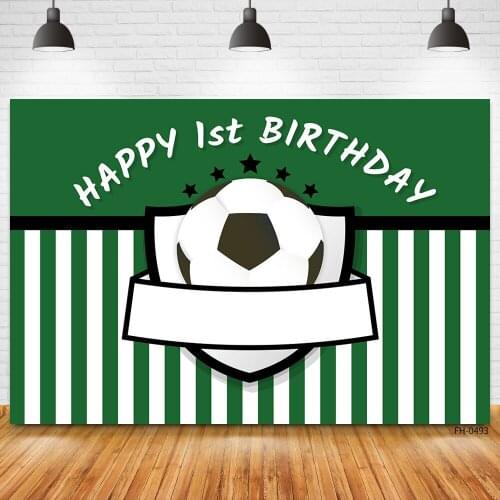 Custom Name 1st Birthday Party Football Background For Baby Shower Newborn Children Photophone Photography Poster Photo Backdrop