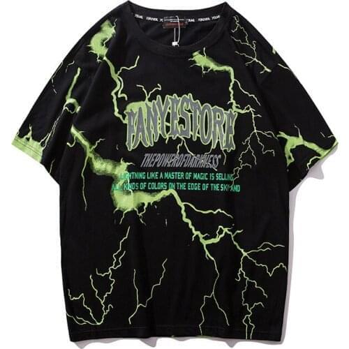 High street print short sleeve T-shirt trendy street couple venom contrast print letter short sleeve t-man