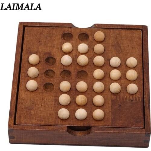 Adult Classical Educational Toys Europe Board Game Single Chess Peg Solitaire Diamond Move Independently Cognitive Ability Toy