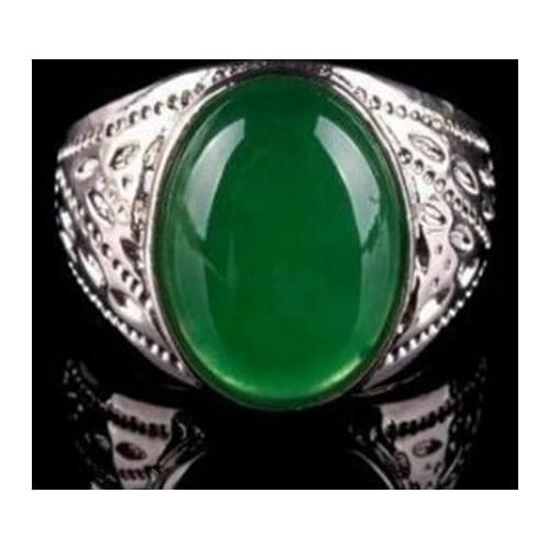 Beautiful tibet green jade mens ring size:8-11# can choose