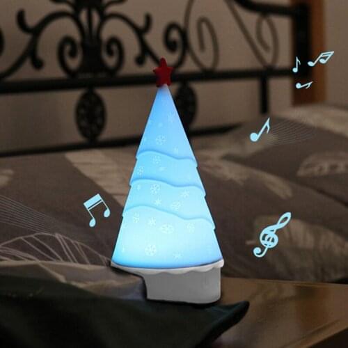 Creative Silicone Christmas Tree Night Light With Music Player 1200mah Color Dimmable Lamp Indoor Bedroom Party Decor Lighting