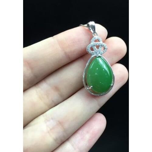 Hotan jade pendant, 925 silver inlay, old material color perfect