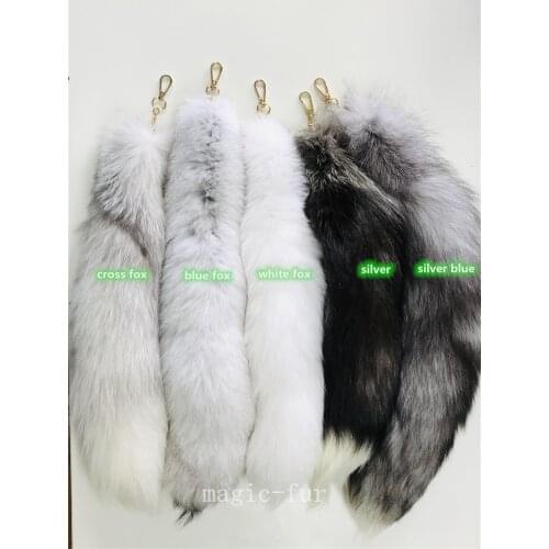 Magicfur -20" 50cm Real Fox Fur Tail Large Long Natural Fur tail Keychain Pendant Cosplay tail