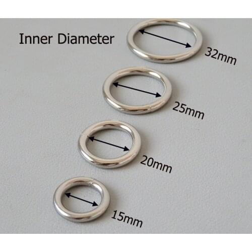 1Pcs 15mm 20mm 25mm 32mm Metal Welded O Ring Buckle Clasp For Bag Backpack Accessory Straps Belt Loop Dog Harness Hardware
